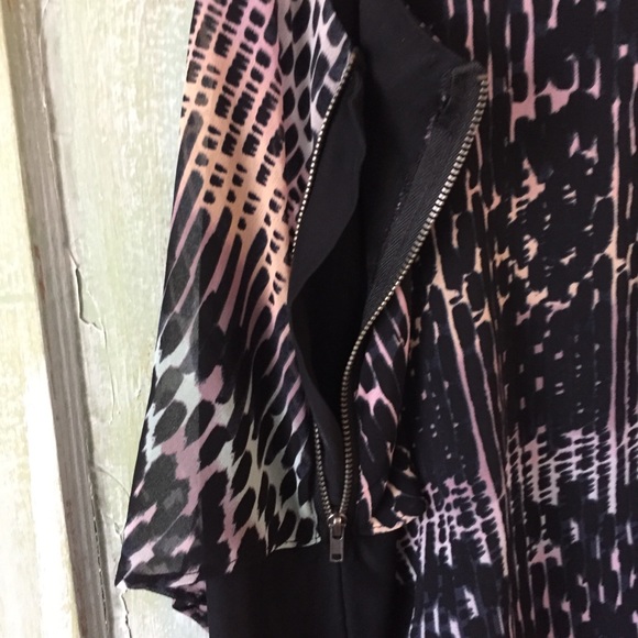 Silence & Noise black print A symmetrical dress L - Picture 3 of 8